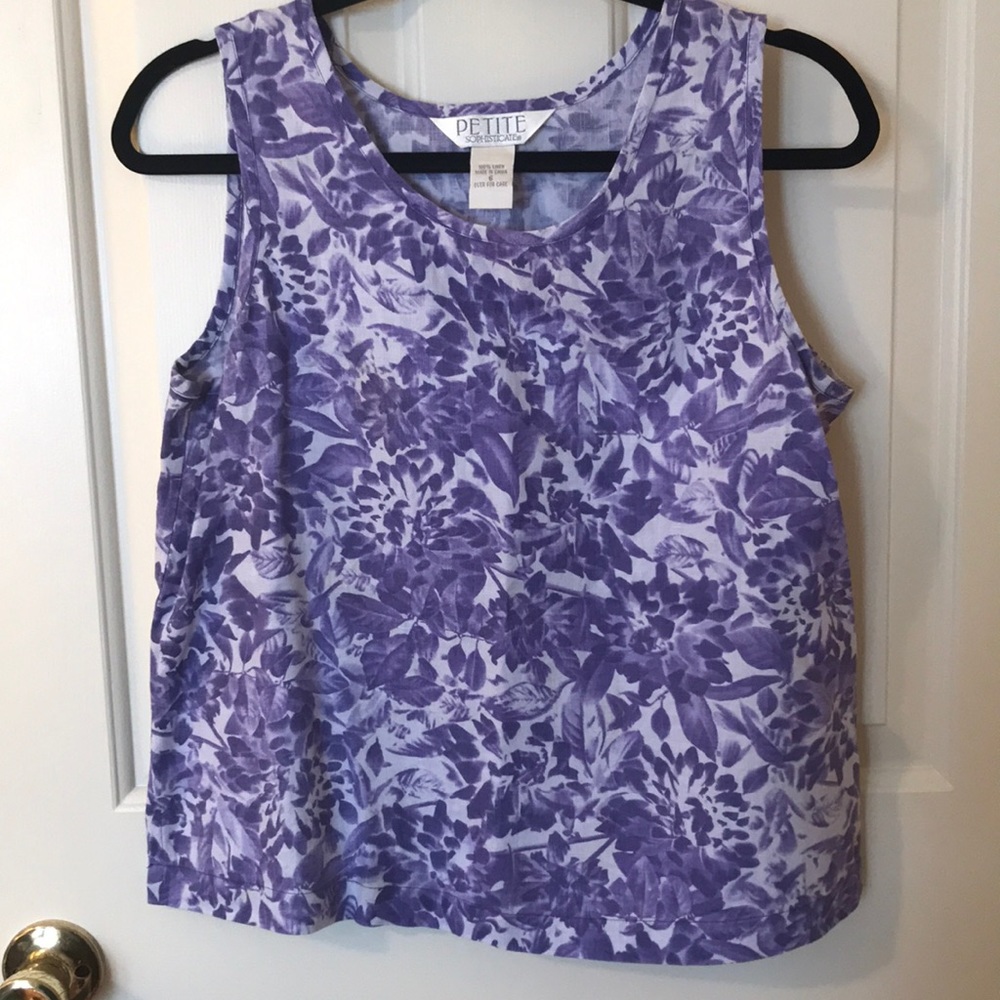 Linen petite tank top - Picture 1 of 5